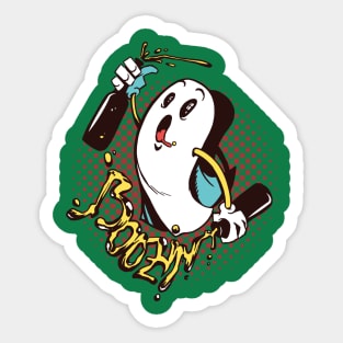 Boozin' Halloween T-shirt Sticker